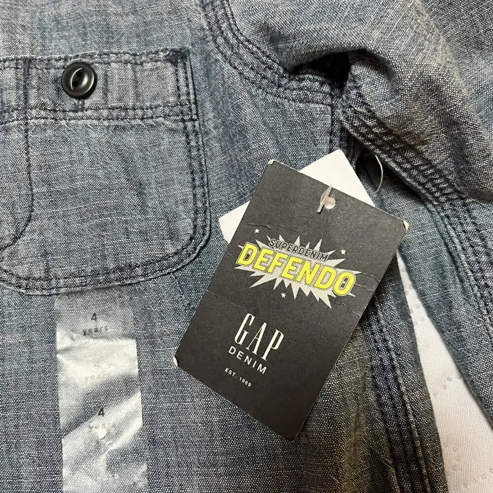 NWT Gap Lined Denim Shirt Shacked Size 4